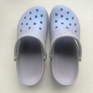 Crocs shiny purple size women's 9 EUC